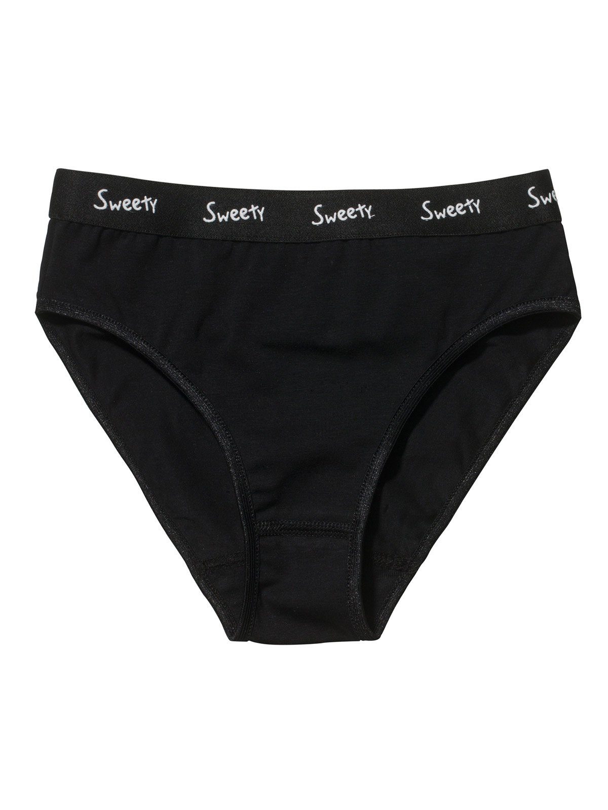 Sweety for Kids Slip 4er (Spar-Set, 4-St) schwarz hohe Slip Mädchen Markenqualität Sparpack Jersey Single weiss