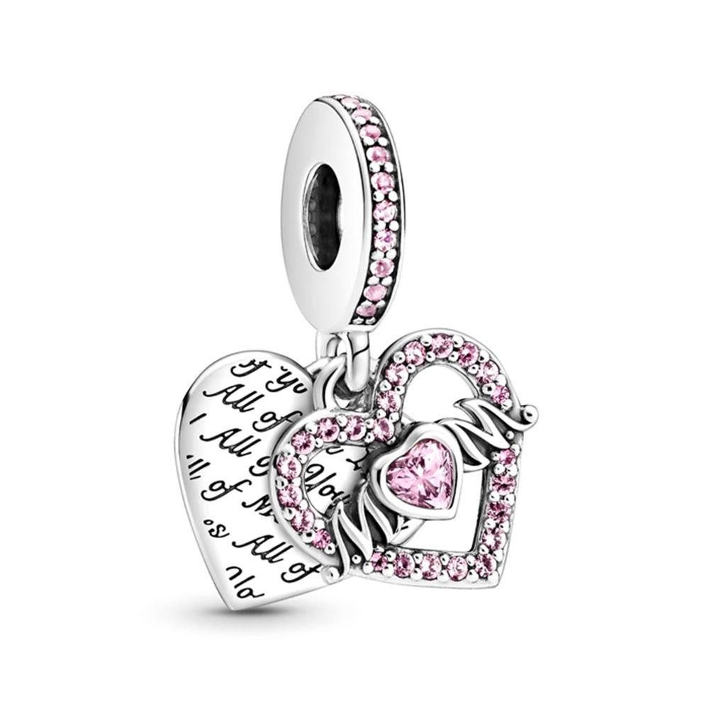 Charm-Einhänger Pandora Herz & Mum Charm-Anhänger aus Sterling Silber mit Zirkonia
