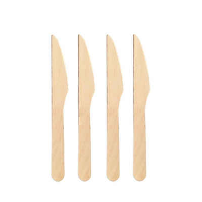 wisefood Einwegbesteck-Set Holz Messer Einweg - 16,5 cm Einwegmesser (500-tlg), Holz