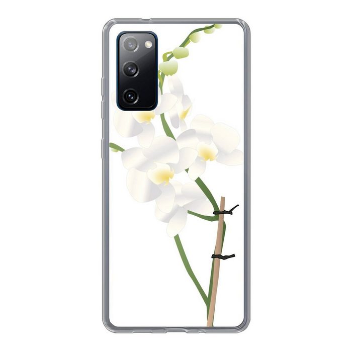 MuchoWow Handyhülle Illustrierte Orchideenblüte Phone Case Handyhülle Samsung Galaxy S20 FE Silikon Schutzhülle