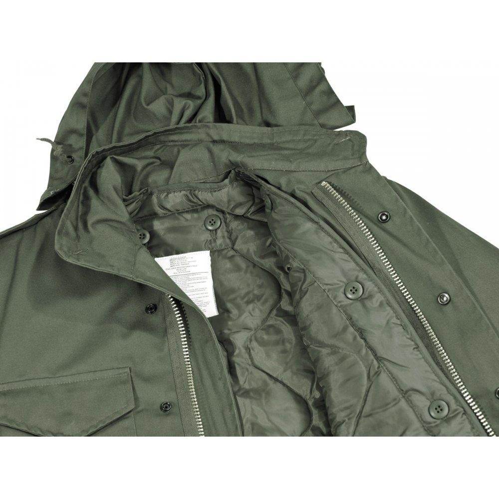 MFH Fieldjacket US Feldjacke M65, oliv, m. auskn. Steppfutter, Mod. - XL ausknöpfbarem Steppfutter