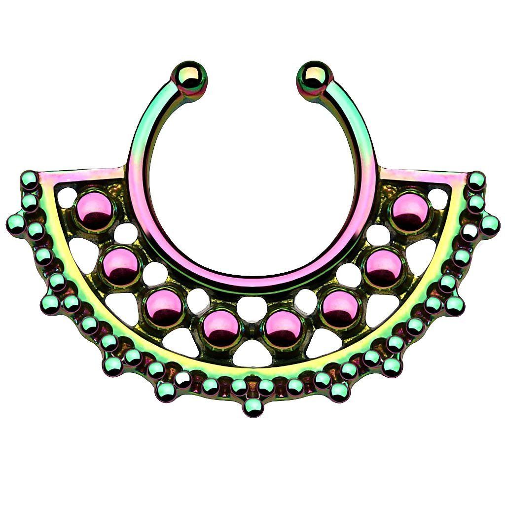 Taffstyle Nasenpiercing Piercing Vintage Tribal Kugel mit Ornament, Ring Nasenpiercing Ohrpiercing Intimpiercing Horseshoe Lippenpiercing
