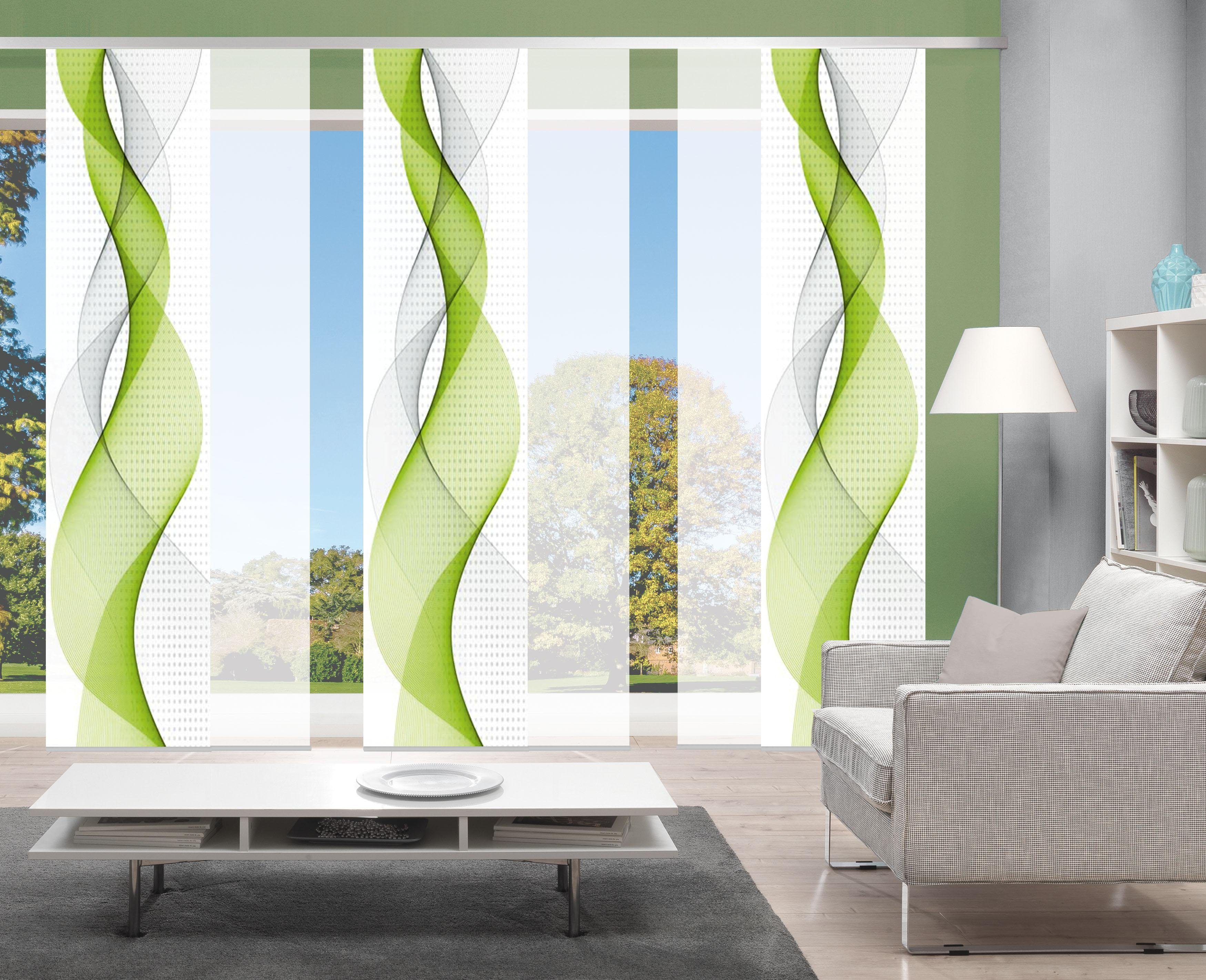 HOME WOHNIDEEN Schiebegardine OPALIA 6ER SET (6 St), Paneelwagen, halbtransparent, Microfaser, HxB: 245x60