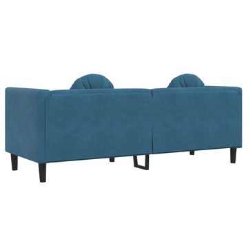 vidaXL Sofa Sofa mit Kissen 3-Sitzer Blau Samt