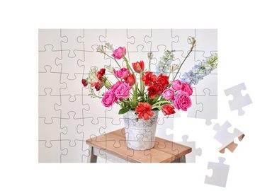puzzleYOU Puzzle Blumenstrauß: schönes Arrangement mit Vase, 48 Puzzleteile, puzzleYOU-Kollektionen Blumen-Arrangements