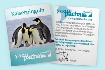 Teddy Hermann® Kuscheltier yaqu pacha, Pinguin, 30 cm, zum Teil aus recyceltem Material