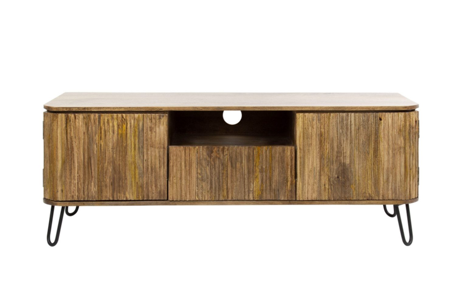 KAWOLA Lowboard SALEMA, Lowboard TV-Board Mango sandfarben 2 Türen 1 Schublade 135x50x40 cm