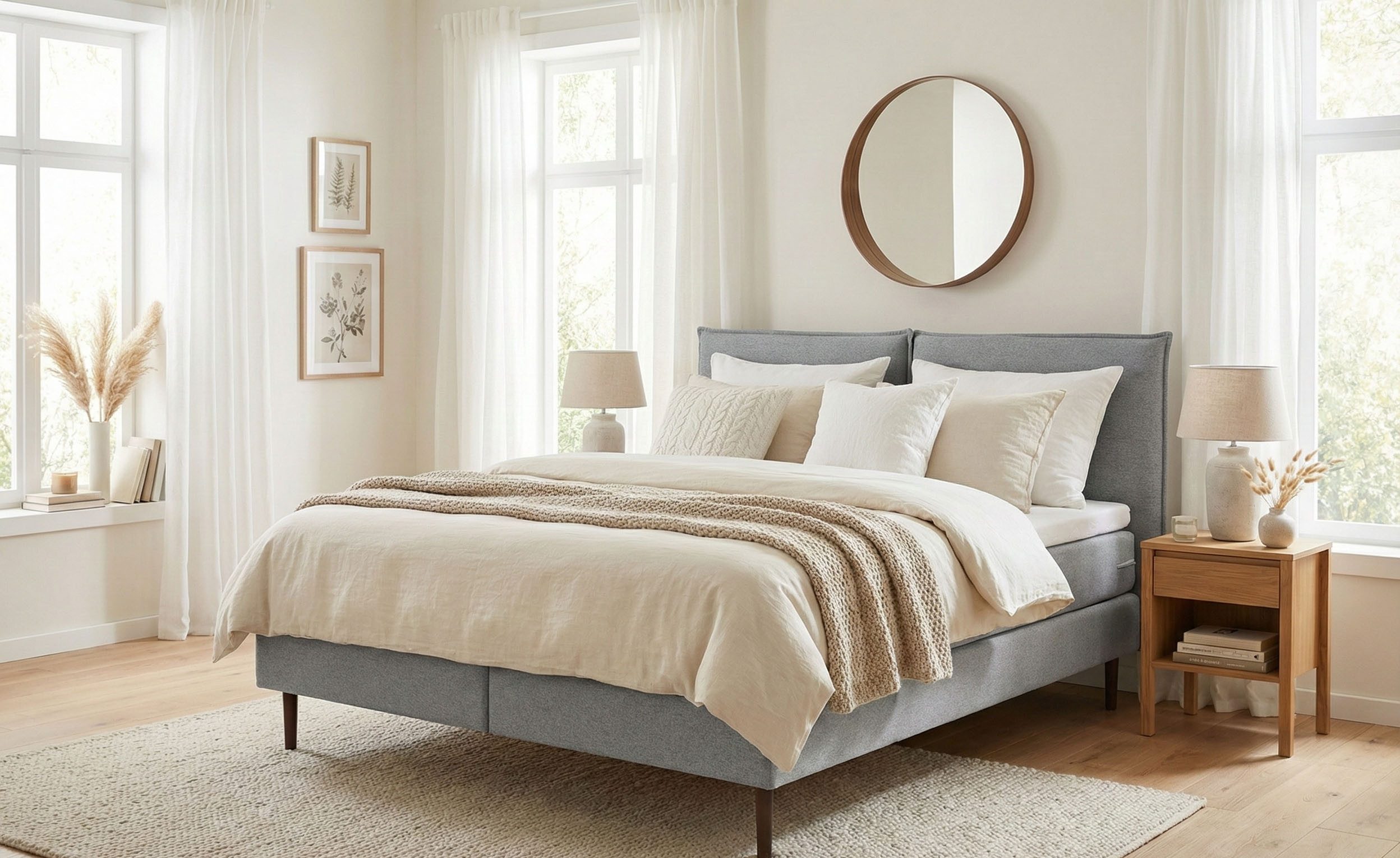 LeGer Home by Lena Gercke Bett ERIK Boxbett mit Bonnell-/Taschen-Federkernmatratze, Breite 160/180cm, wahlweise Härtegrad der Matratze H2/H3/H4, Polsterbett mit/ohne Topper