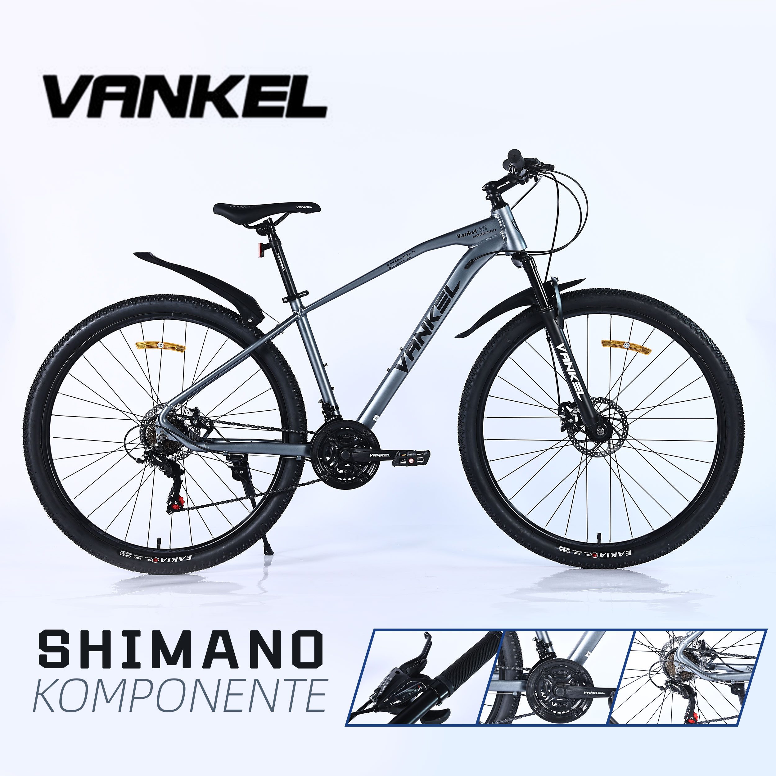 Vankel Mountainbike Mountainbike Hardteil MTB 28&29 Zoll Breitreifen für Damen und Herren, 21 Gang Tourney, Shimano 21 Gang, Kettenschaltung, Scheibenbremsen hinten und vorne