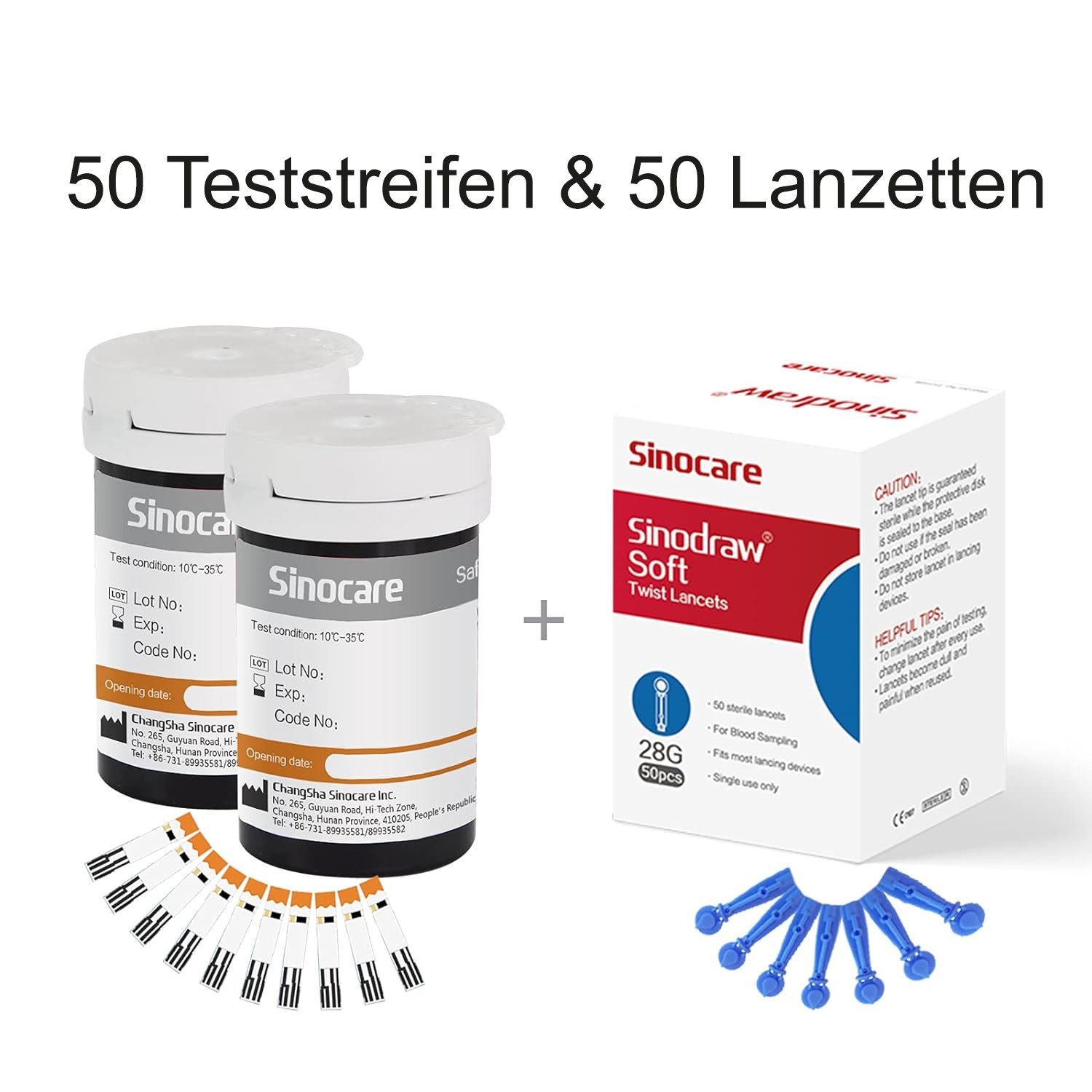Harnsäure-Teststreifen Sinocare Harnsäureteststreifen Safe AQ UG 50 Stk.