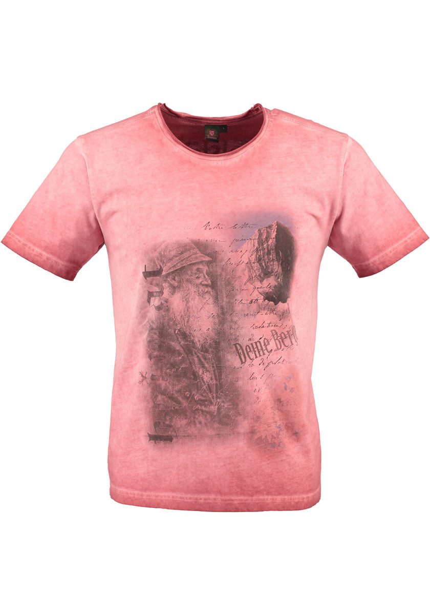 OS Trachten Trachtenshirt Praiol Kurzarm T-Shirt mit Motivdruck