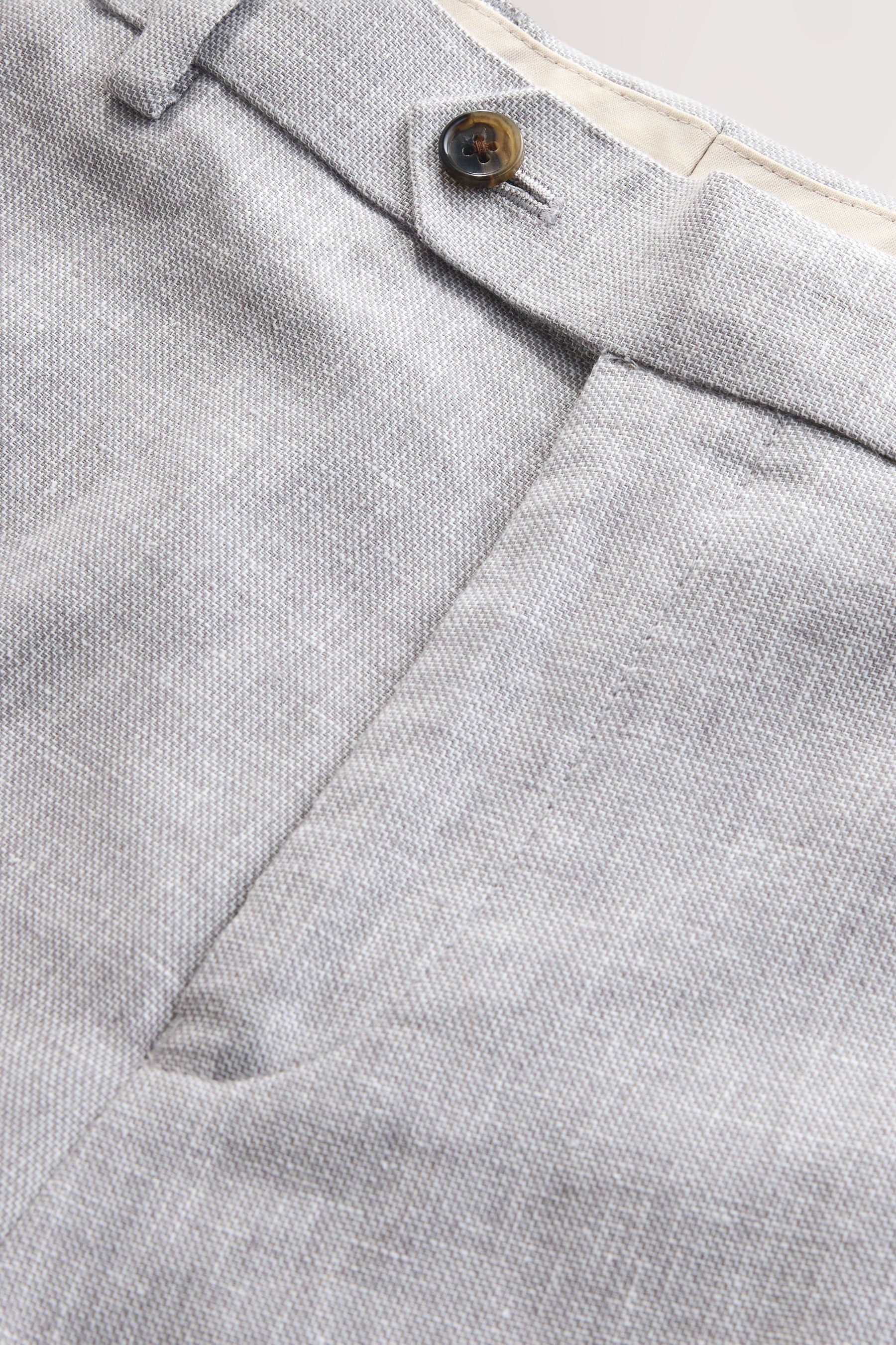 Next Anzughose Strukturierte Tailored Fit Anzughose aus Leinenmix (1-tlg)