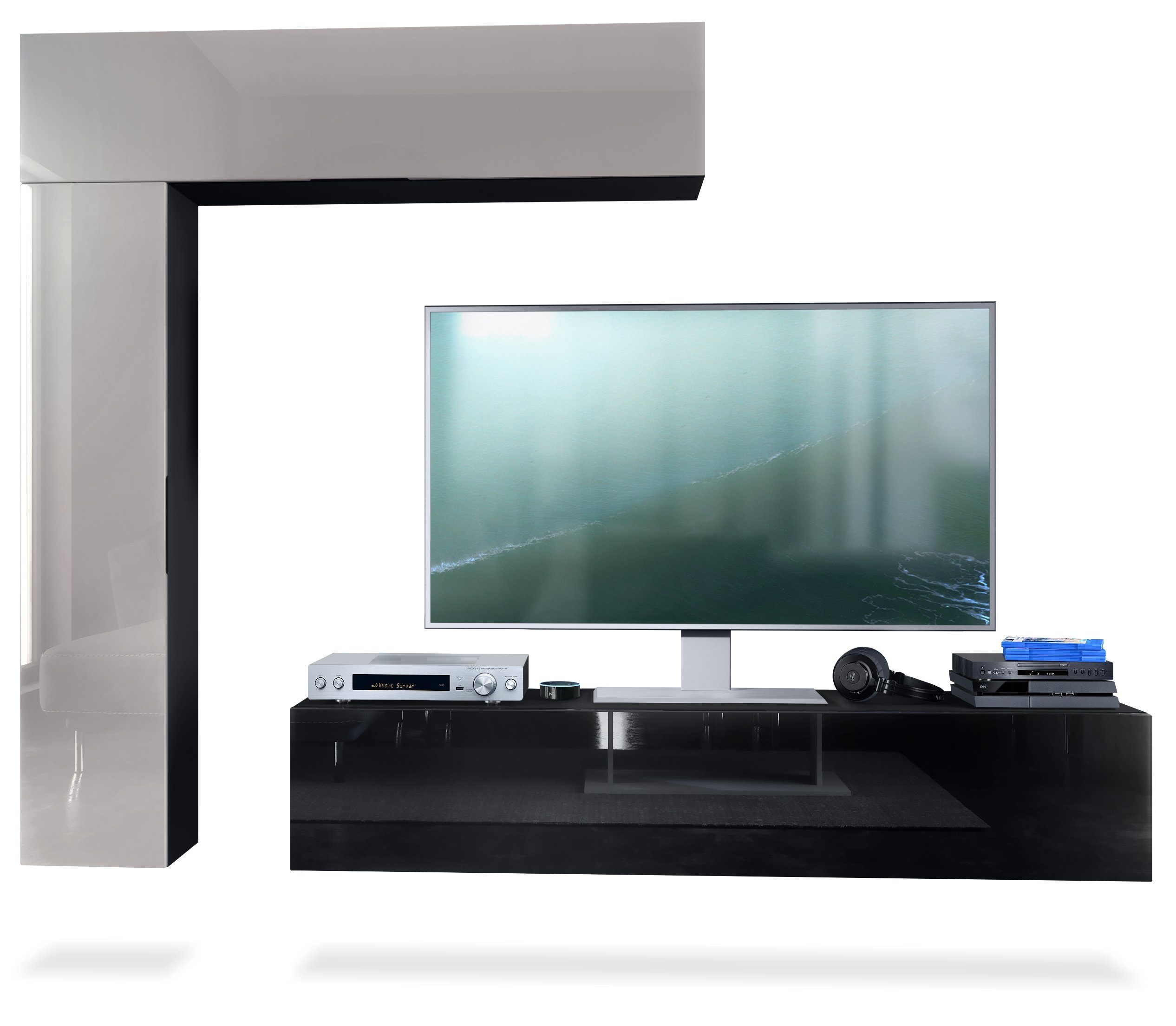 Fronten in Sandgrau Hochglanz