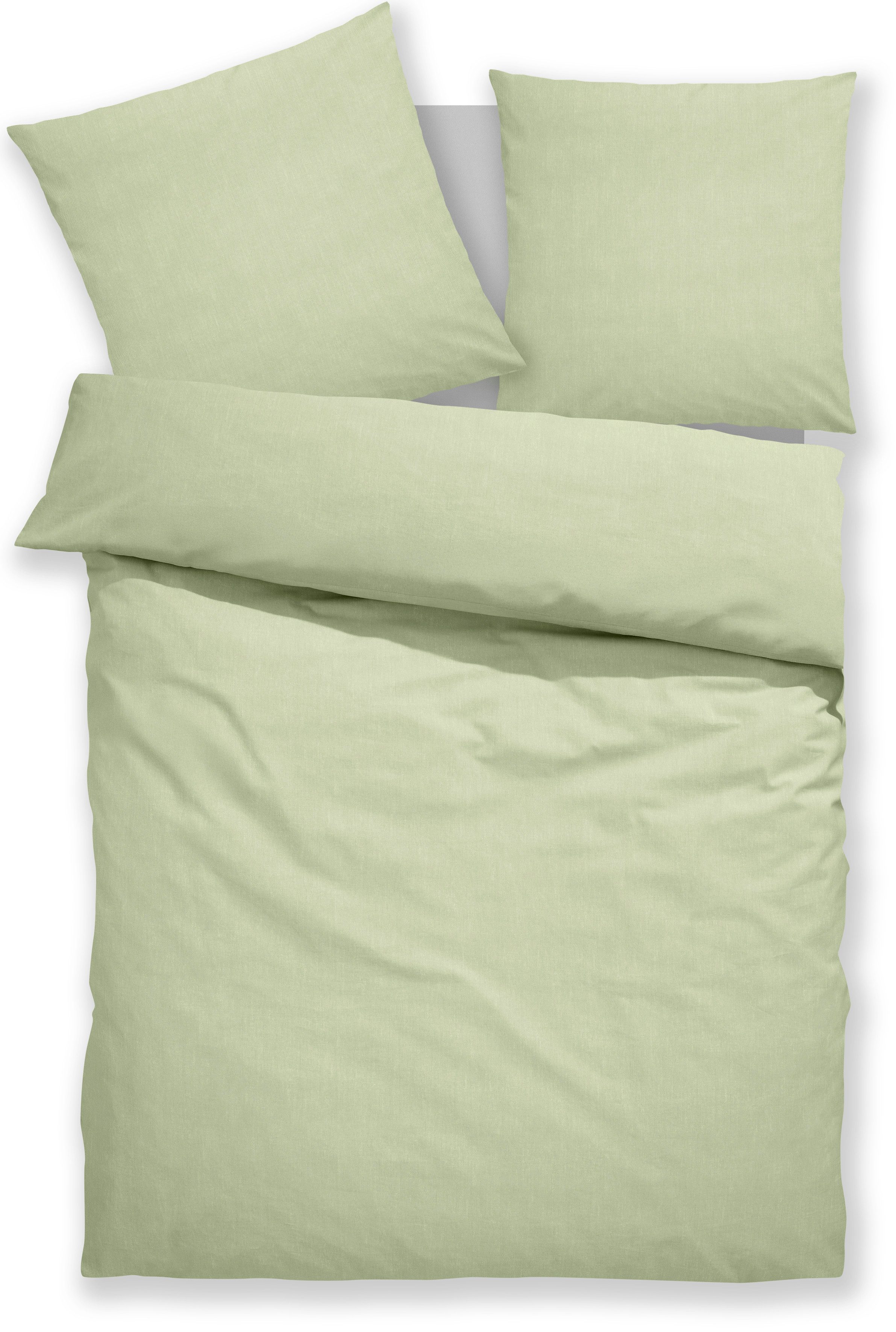 Home affaire Bettwäsche Melli, Linon, 2 teilig, Bettwäsche aus Baumwolle, Leinen-Look in Melange-Optik