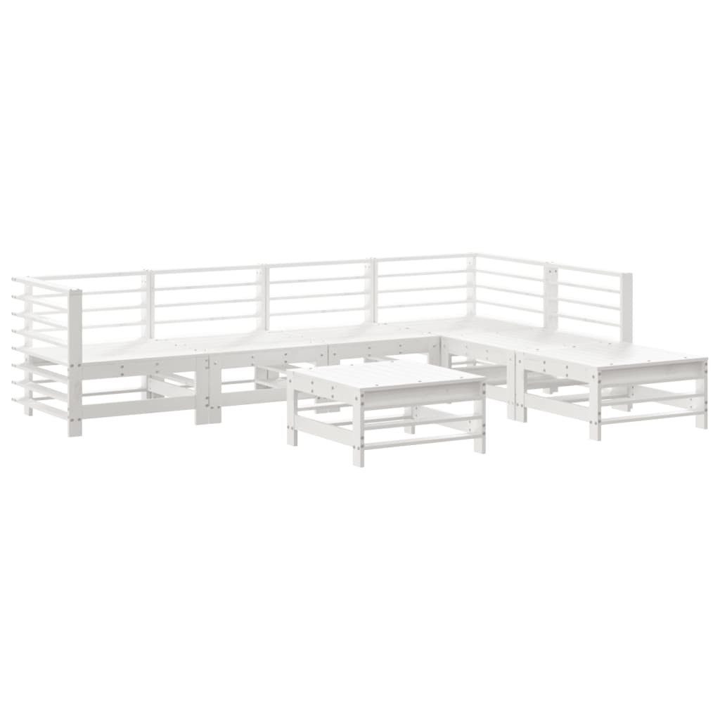 Nettlife Gartenlounge-Set 7-tlg. Massivholz Kiefer Garten-Lounge-Set günstig online kaufen