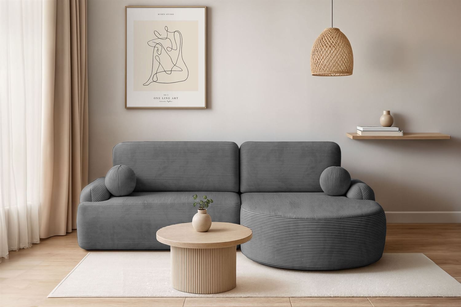 Lookway Ecksofa CLEO CORD Rundes Ecksofa günstig online kaufen