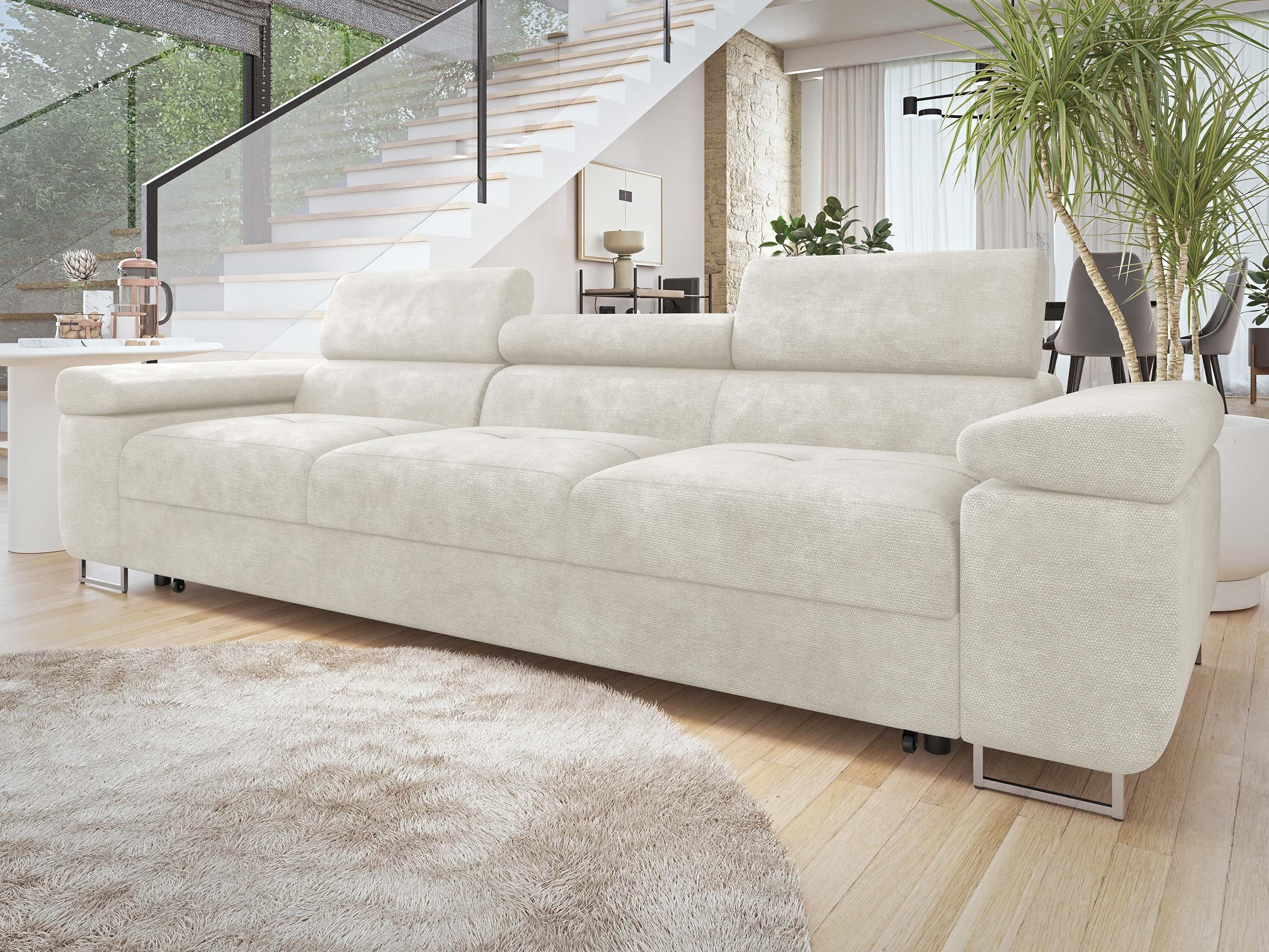 MIRJAN24 Schlafsofa Torezio 3 Bis, mit Schlaffunktion, Einstellbare Kopfstützen, 263x102x70-90 cm