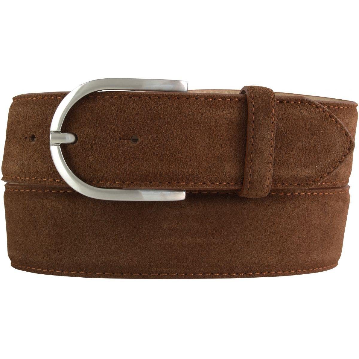 cm - Damen 4 aus Damen-Gürtel für Velour-Gürtel - Veloursleder Wi BELTINGER Ledergürtel Silber 40mm Tabac,