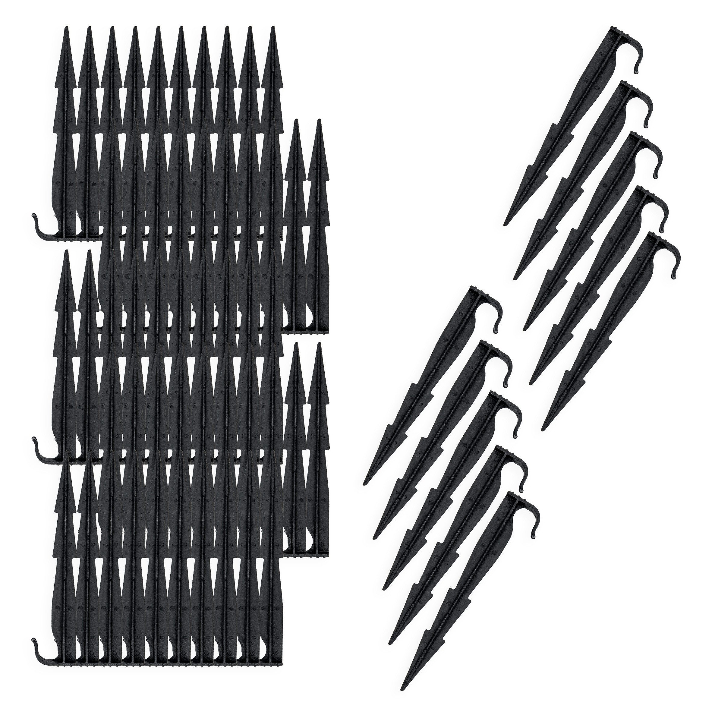 Spetebo Bodenanker Bodenanker schwarz 16 cm - 100 Stück, für Gartenschläuche 16 mm, zum Stecken, (Anzahl, 1-St., Stück), witterungs- und temperaturbeständig