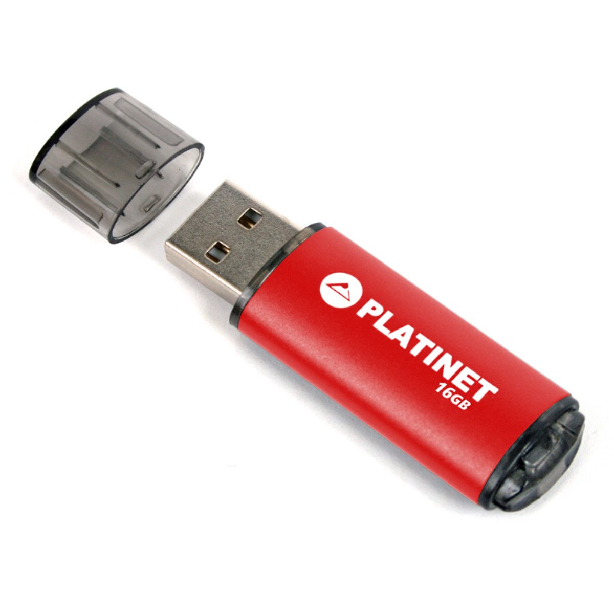 Platinet PMFE16 USB-Stick (USB USB 2.0, Lesegeschwindigkeit 22 MB/s, 16 GB USB Stick mit Aluminiumgehäuse)