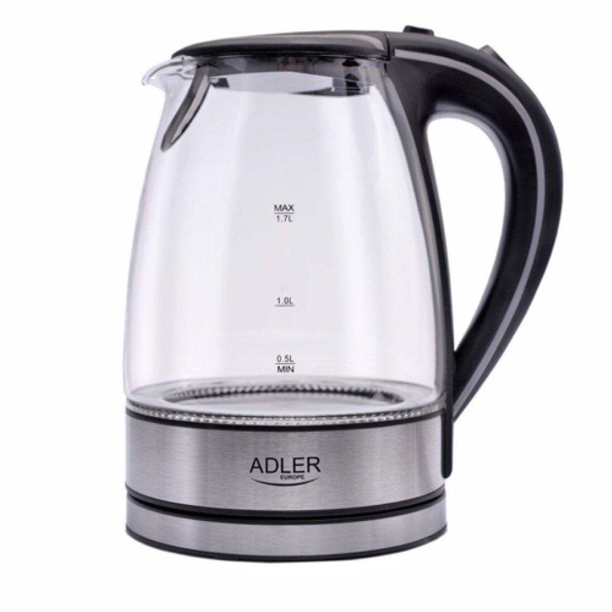 Adler Єлктрочайники AD 1225 1,7 L - LED-Beleuchtung, kompakt & elegant, 1,7 l, Automatische Abschaltung, Abnehmbarer Sedimentfilter