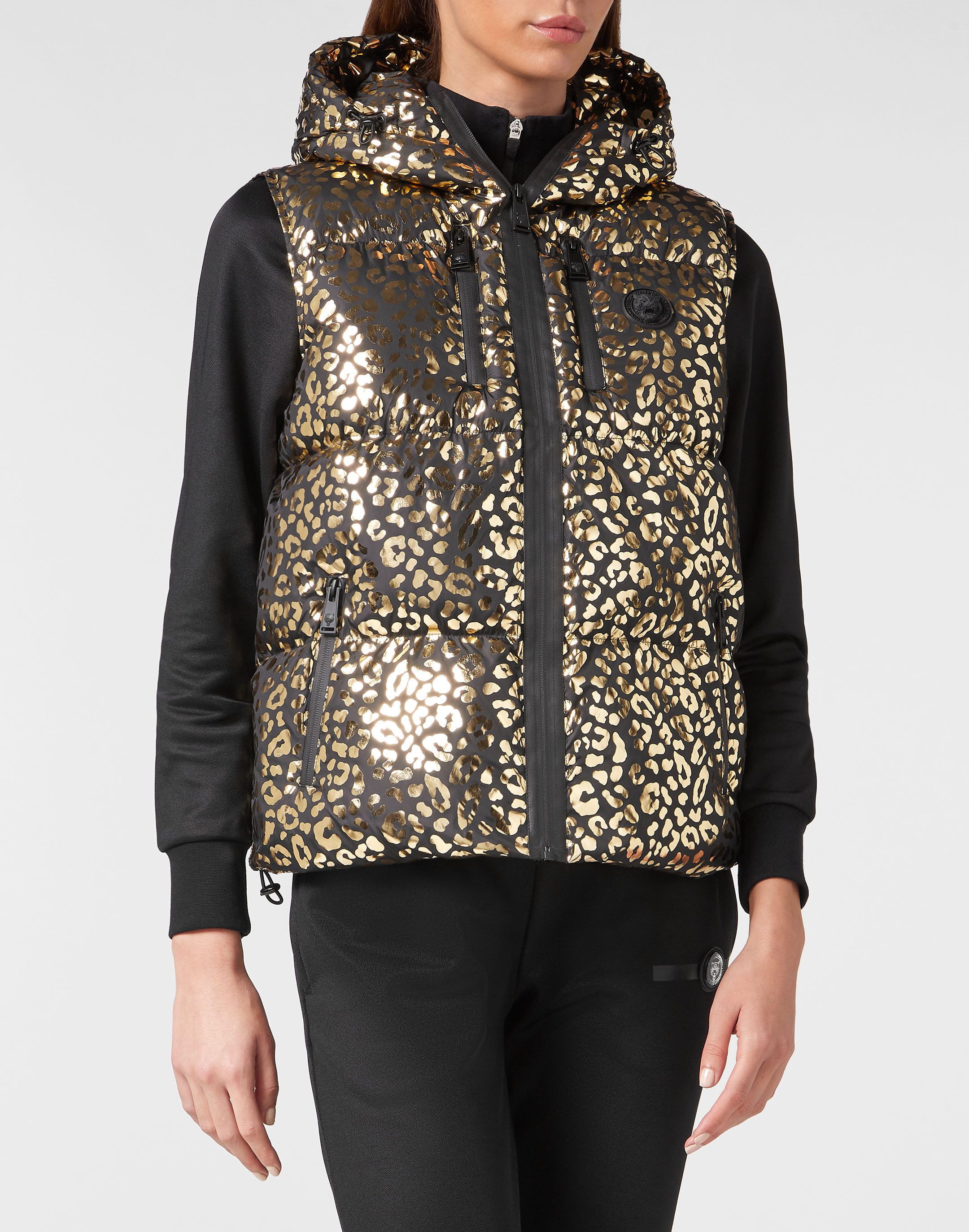 PLEIN SPORT Kurzweste Leopard