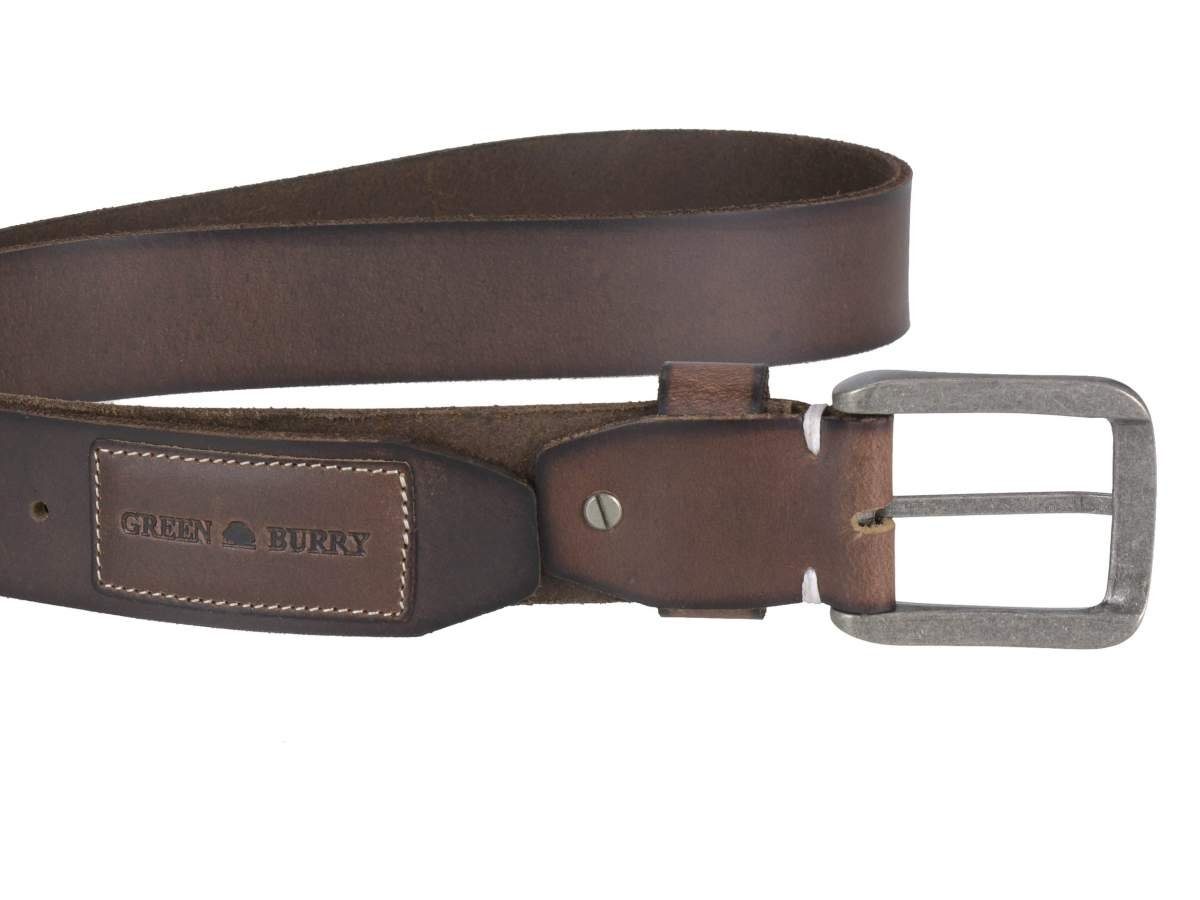 Greenburry Ledergürtel Leder Gürtel, Bundweite 120cm, kürzbar, 4cm breit