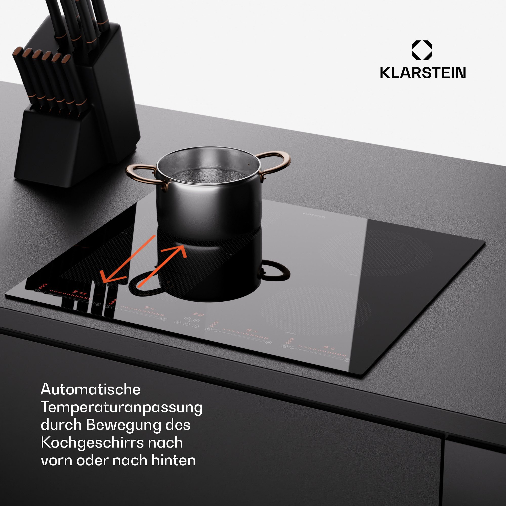 Klarstein Induktions-Kochfeld Masterzone 60 Hybrid 10045783, Kochfelder Induktion Hob Gas Hob Flex 4 Zonen – Bild 4 von 5