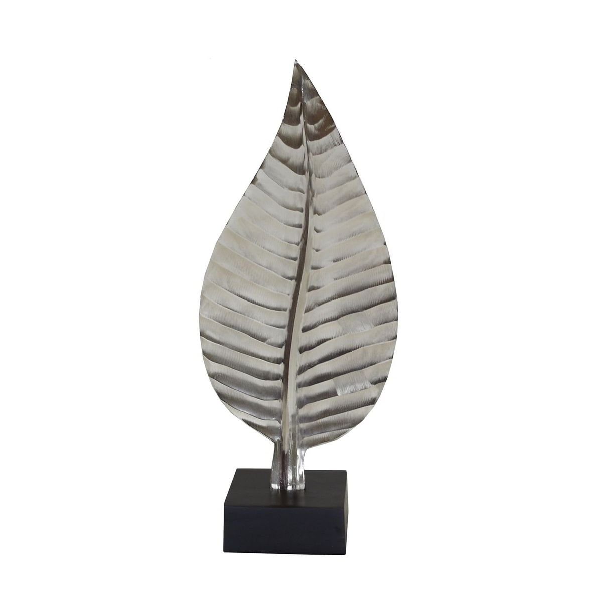 Casablanca Dekofigur, Dekoobjekt von Skulptur Aluminium poliert Blatt Dekoobjekt Statue 57cm Hand