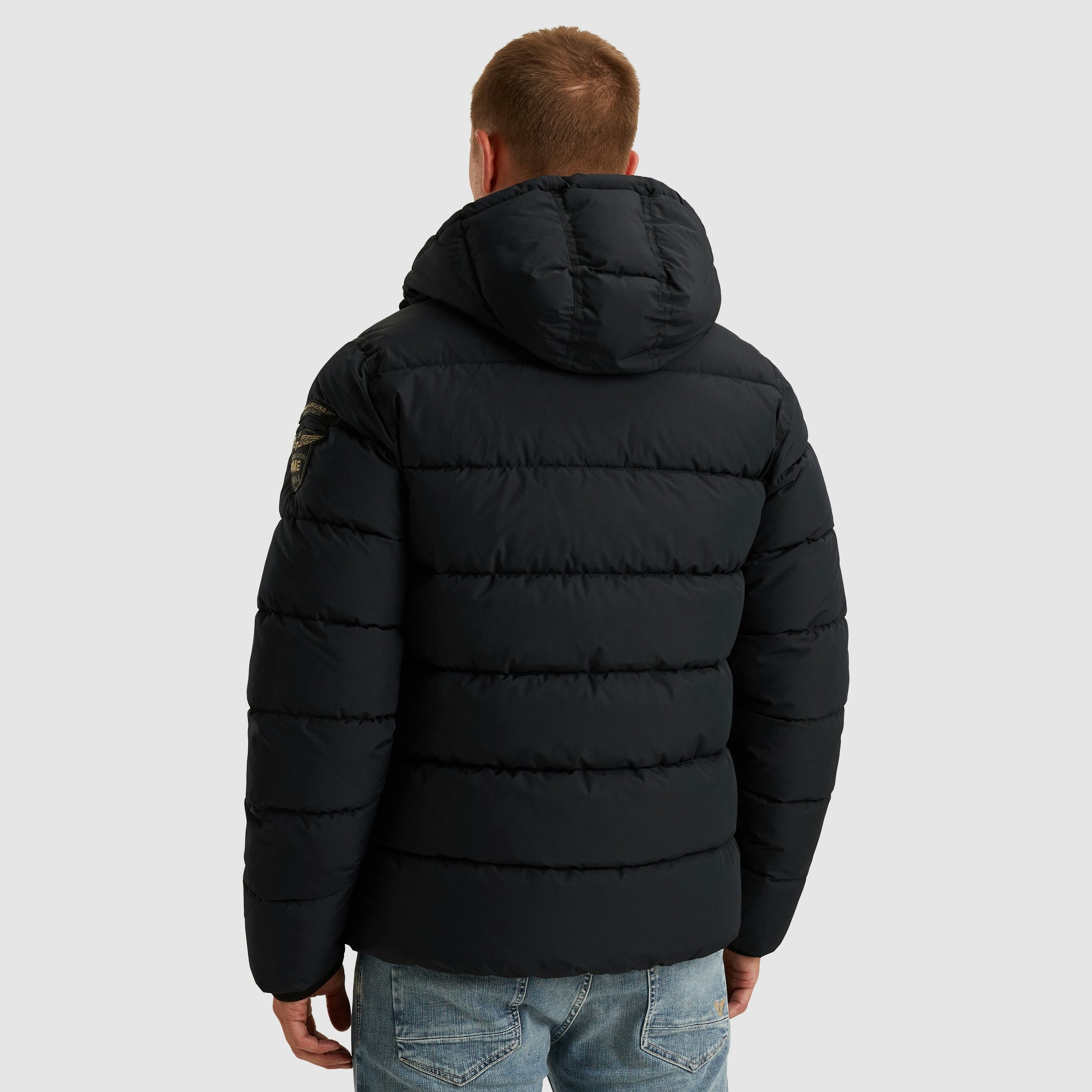 PME LEGEND Steppjacke mit Kapuze und Logo-Badges