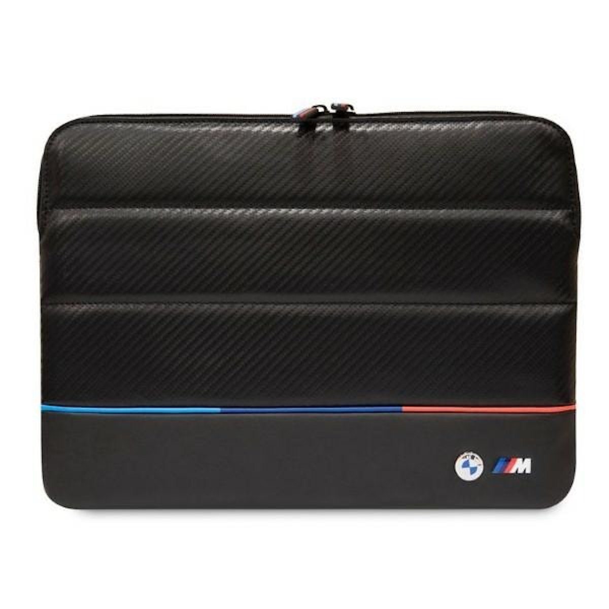 BMW Laptop-Hülle BMW Universal bis 16" Notebook Cover Tasche Carbon Tricolor Schwarz