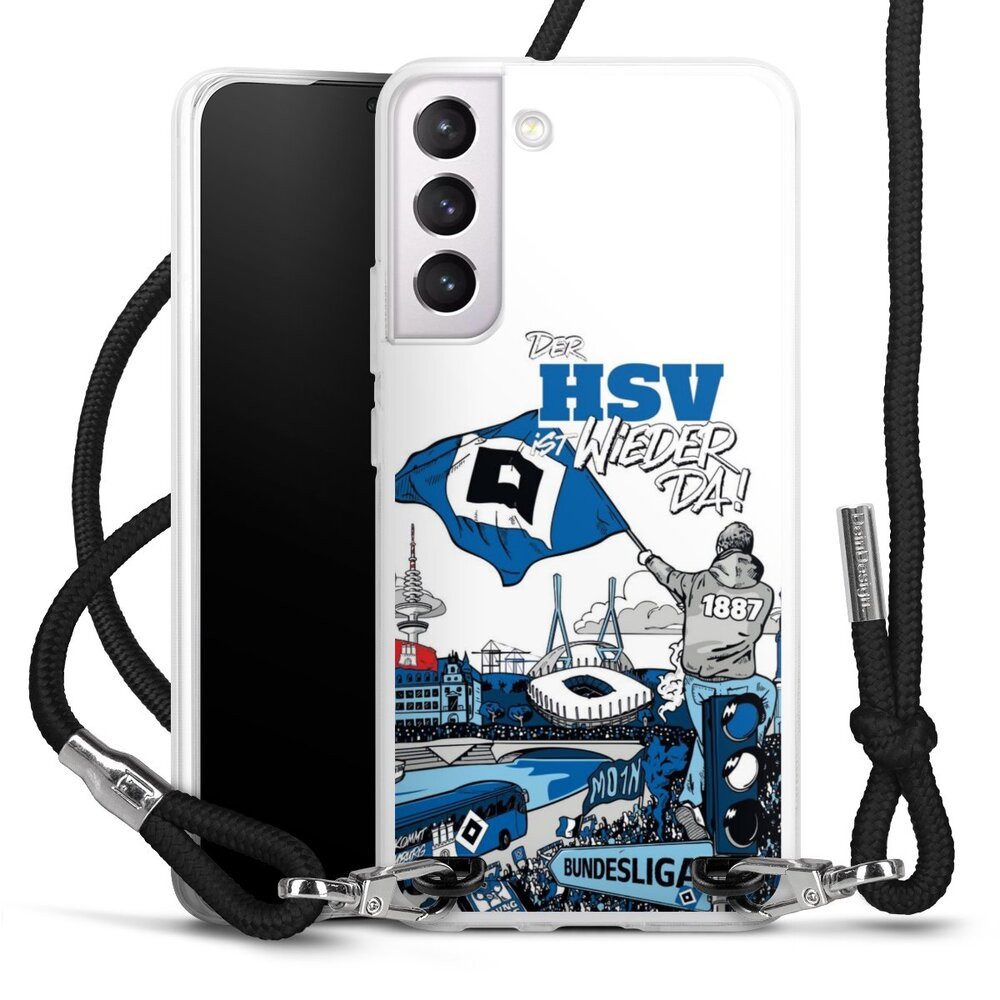 DeinDesign Handyhülle Hamburger SV Offizielles Lizenzprodukt Aufstieg, Samsung Galaxy S22+ Handykette Hülle mit Band Case zum Umhängen