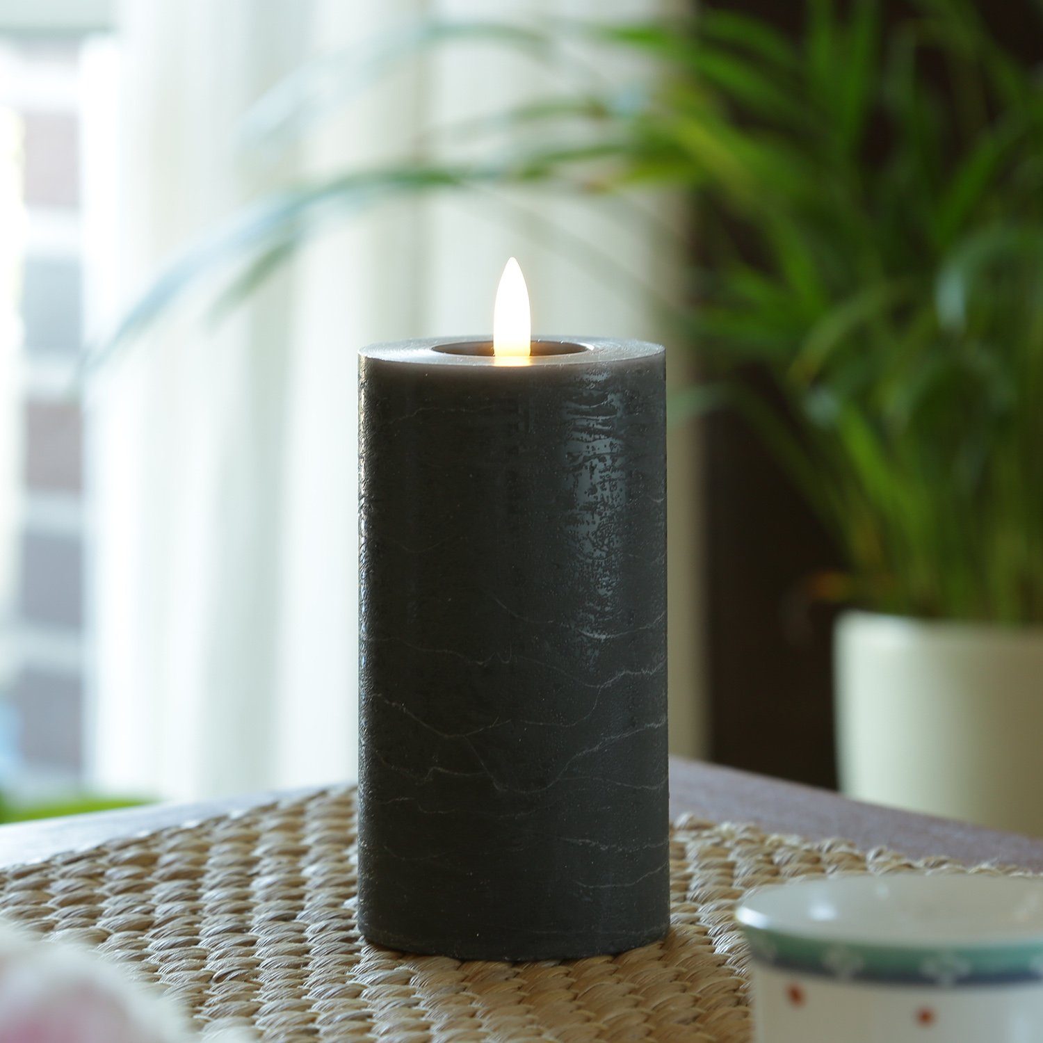 MARELIDA LED-Kerze LINA Rustik Optik Echtwachskerze flackernd Timer H: 15cm günstig online kaufen