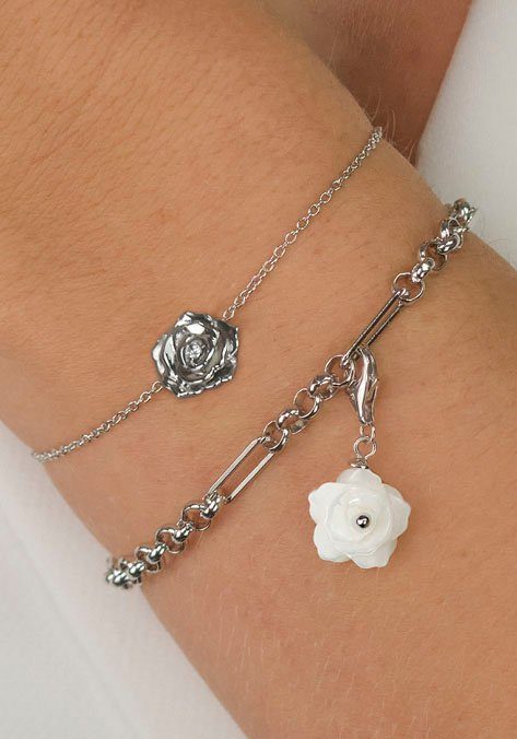 Engelsrufer Charm Blume Rose, mit Perlmutt