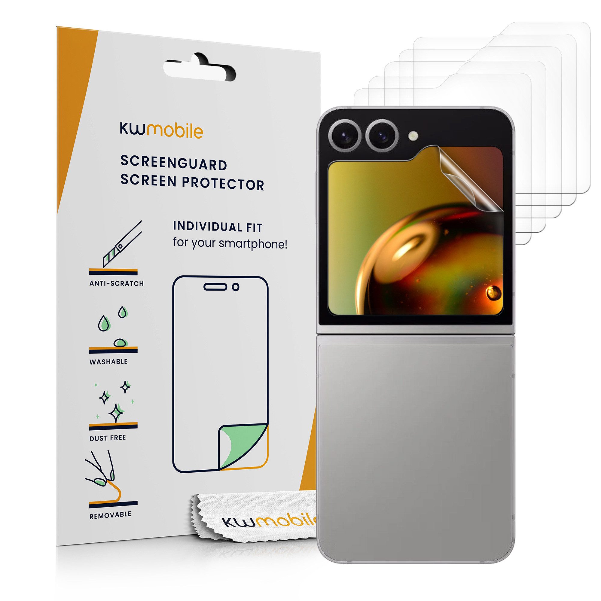 kwmobile Displayschutzfolie 6x Folie, 6 Stück, klare Displayschutzfolie Displayschutz transparent Schutzfolie