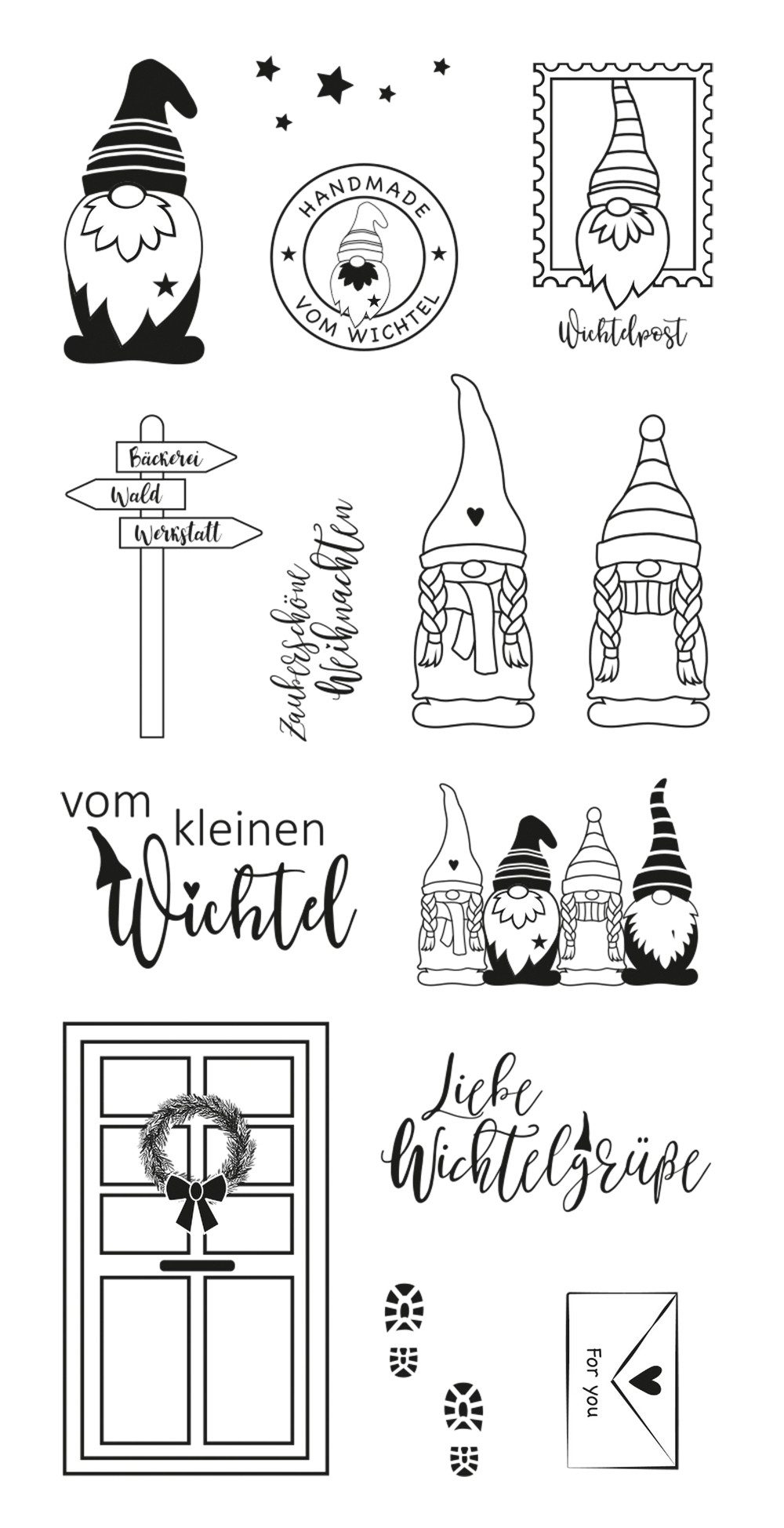 Rayher Марки Wichtelpost, Motivgröße 2.9-6.5 cm