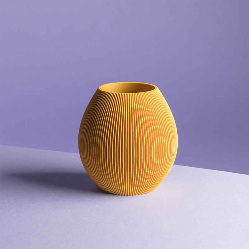 Dennismaass. Dekovase »RUND, Vase, 14cm, 3D-Druck, wundervolle Rillen-Optik«, PLA Bio Kunsststoff