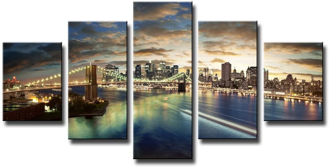 Visario Bild 5 er Set auf Leinwand, sofort aufhängbar, gerahmt, 160 x 80 cm, 5562