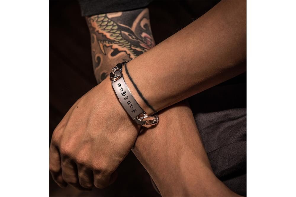 Silberkettenstore Silberarmband Gravurarmband 12,5mm - 925 Silber, Länge wählbar von 18-25cm