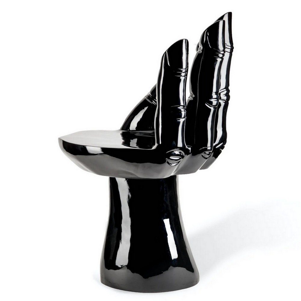 Hand daslagerhaus living Designersessel schwarz Stuhl Polyester