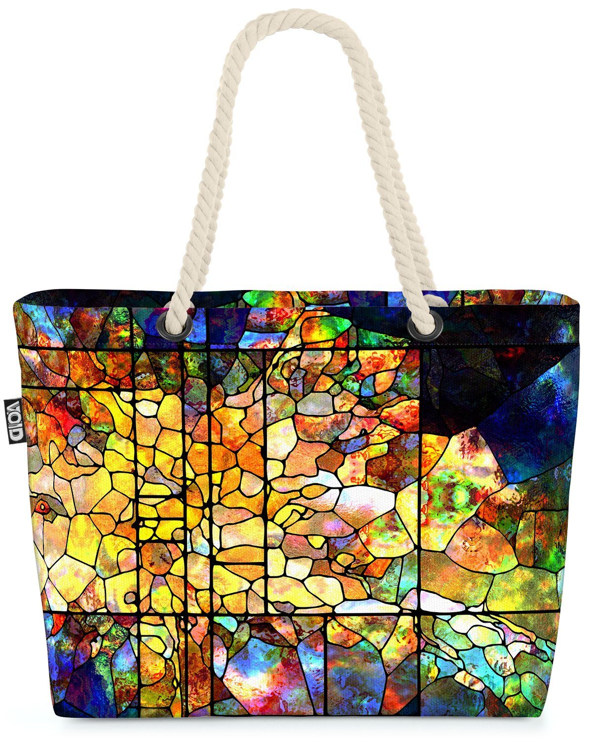Buntglas Fenster Kirchenfenster Strandtasche Kirche Farben Farbverlauf VOID (1-tlg), Glasfenster