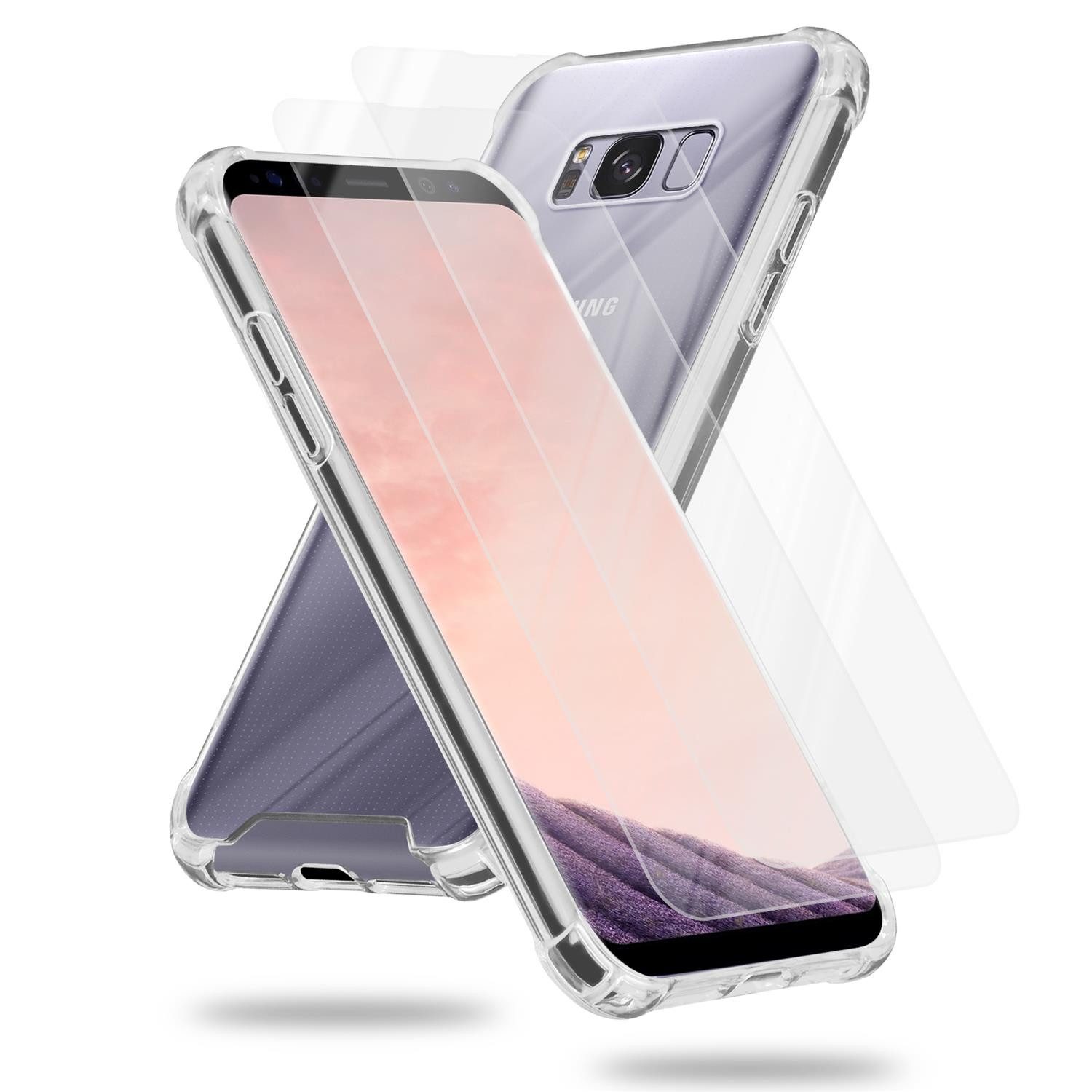 Cadorabo Handyhülle für Samsung Galaxy S8 PLUS Hülle Samsung Galaxy S8 PLUS, Hülle und 2x Tempered Schutzglas - Schutzhülle - Cover Case