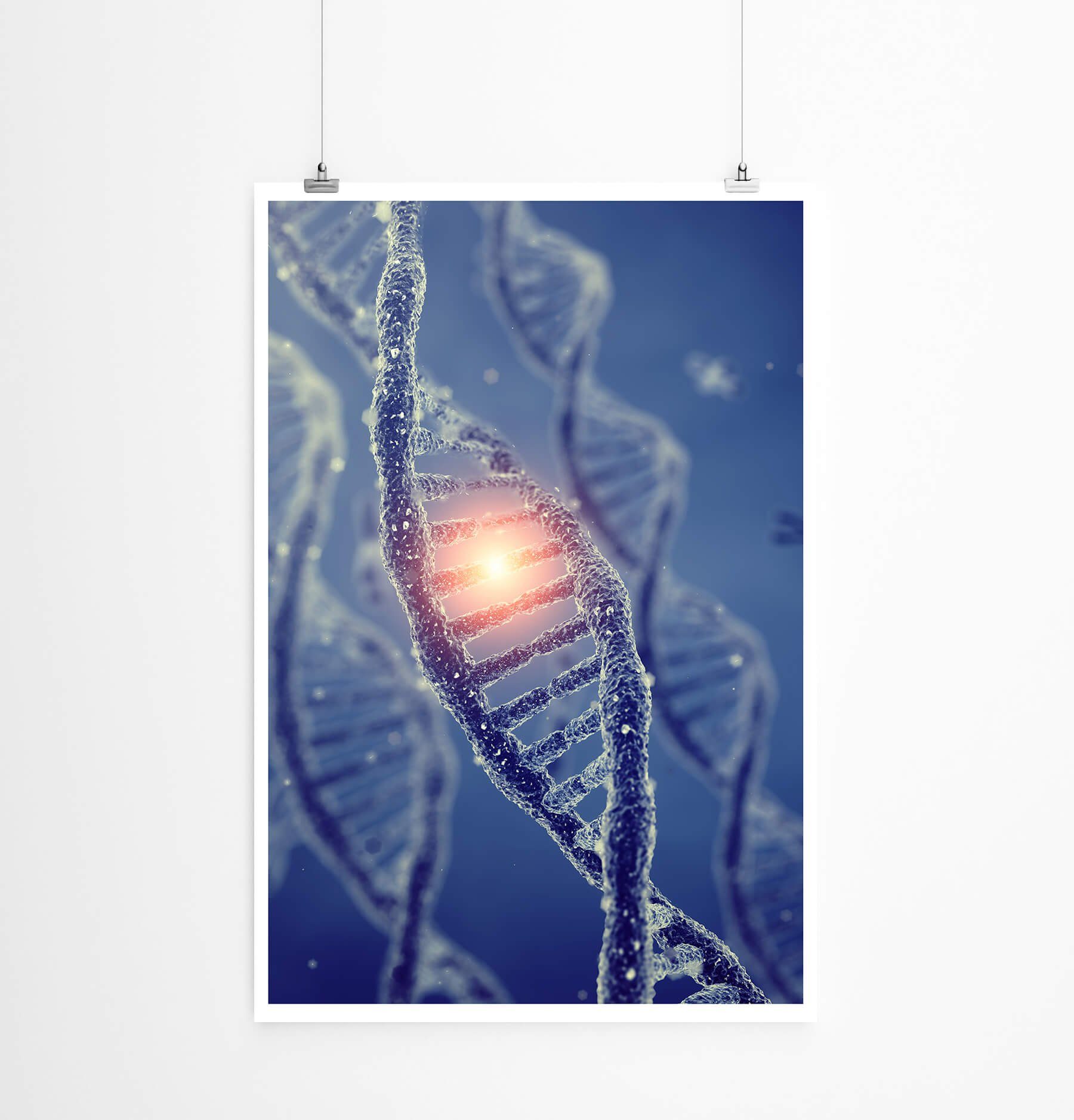 Sinus Art Poster Medizinische Abbildung  DNA Doppelhelix Moleküle mit Chromosomen 60x90cm Poster