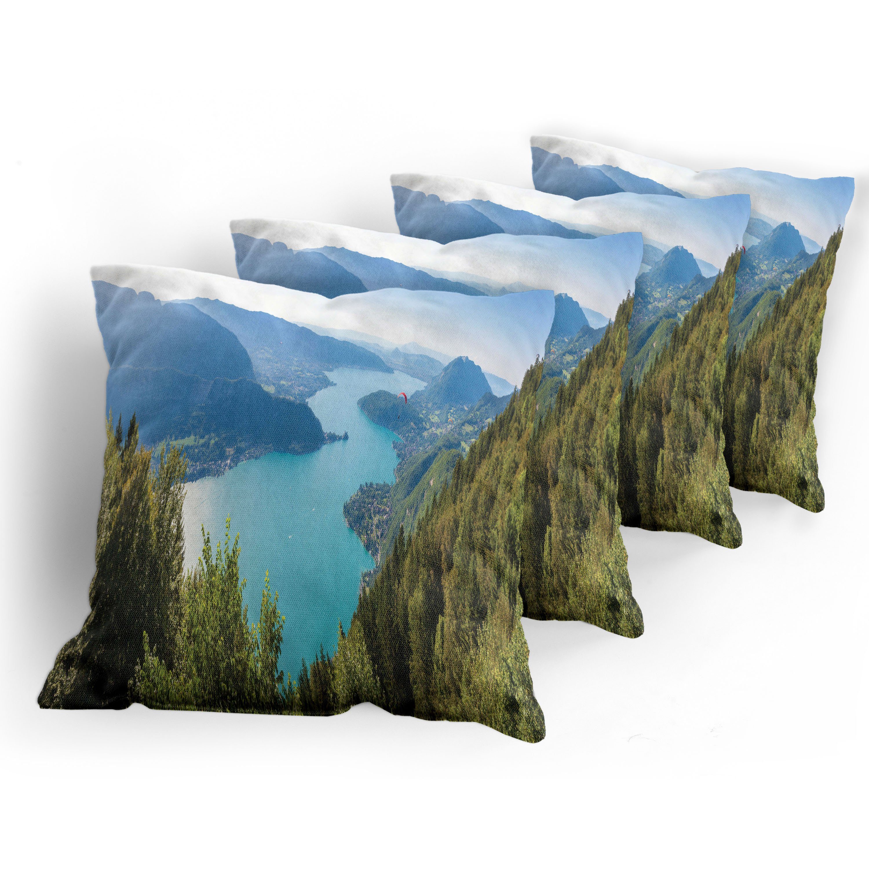 Kissenbezüge Modern Abakuhaus lake Annecy (4 Forest Luft See Pine Doppelseitiger Accent Digitaldruck, Stück)