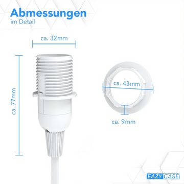 EAZY CASE Lampenfassung 3x E14 Lampensockel mit Schalter und Kabel 3,5m, (Spar-Set, 3-St), E14 Fassung für Lampenschirm DIY Lampe zum Aufhängen Stromkabel Weiß