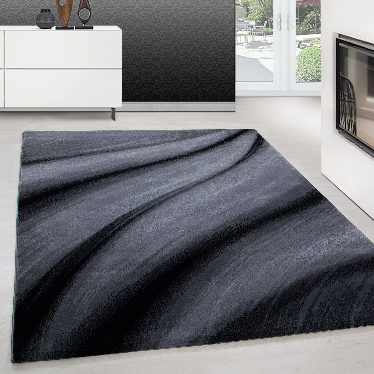 Teppich Abstrakt Wellen Design, Teppium, Läufer, Höhe: 12 mm, Teppich Wohnzimmer