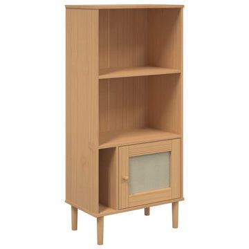 vidaXL Bücherregal Bücherschrank SENJA Rattan-Look Braun 60x35x130 cm Kiefernholz, 1-tlg.