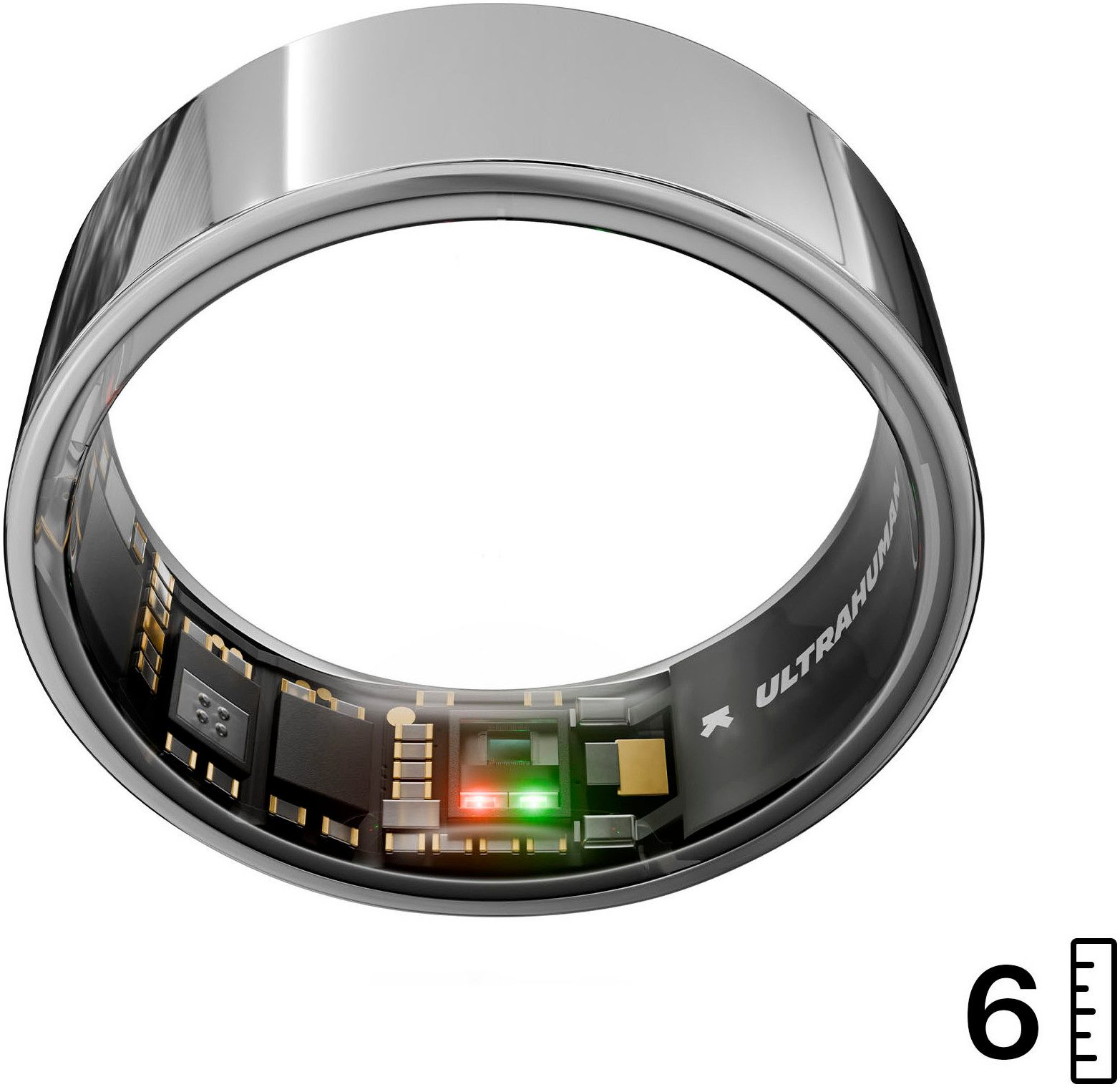 Ultrahuman Activity Tracker Smartring AIR - Größe 6, Schlaf- und Fitness-Tracker für Frauen und Männer