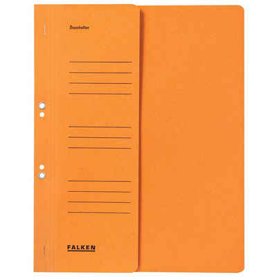 Falken Organisationsmappe (Spar-Set, 100-St., 100er-Set), Ösenhefter DIN A4 halber Vorderdeckel 1/2 Hefter in Orange