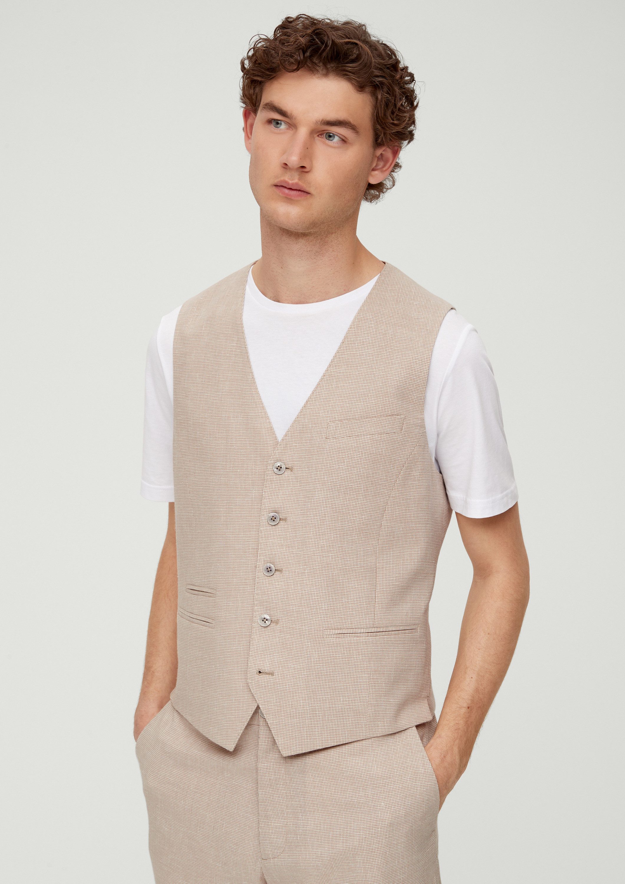 s.Oliver Jackenblazer Indoor-Weste S.ONICE Weste mit feinem Karomuster